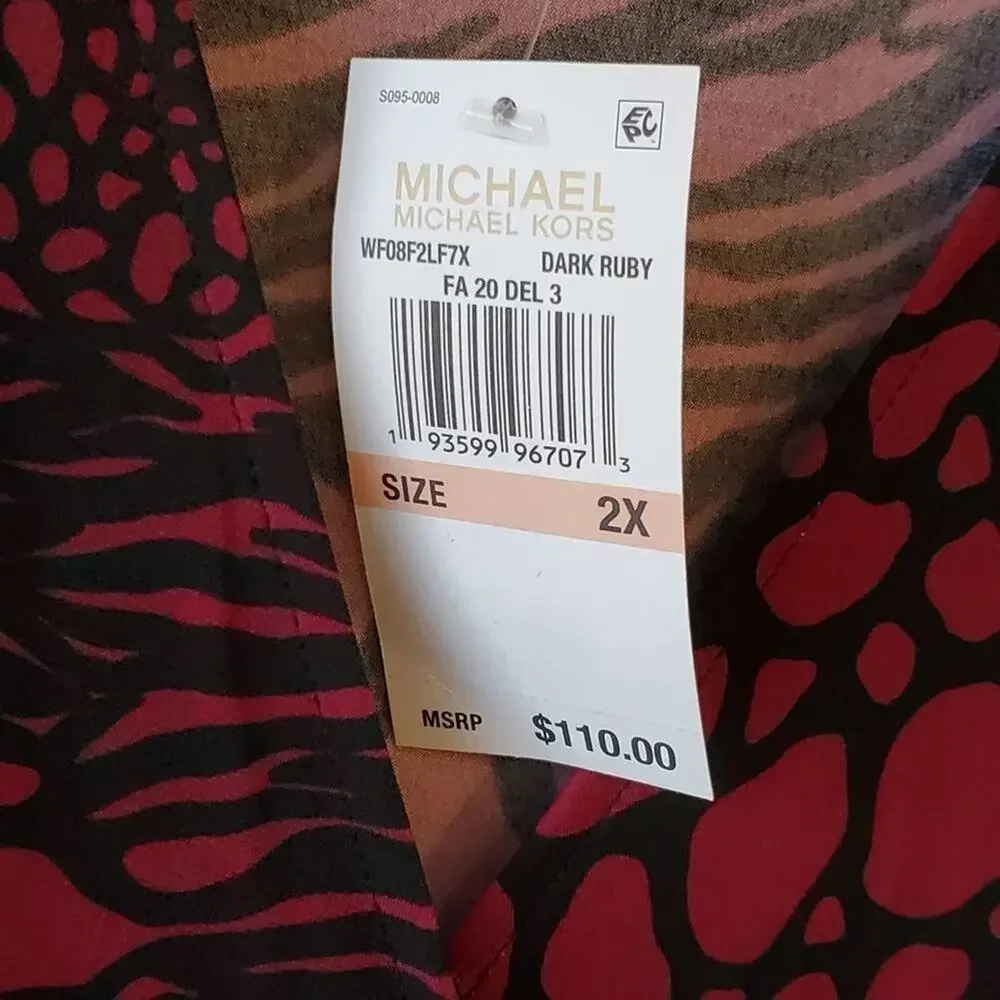 Michael kors floral faux wrap stretch dress plus‎ size 2X NEW!!!!